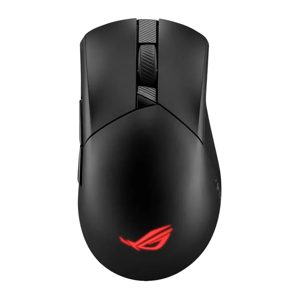 Ratón Gaming ASUS ROG Gladius III Wireless AimPoint Inalámbrico 36000 DPI Negro, detalle: vista superior con logo ROG