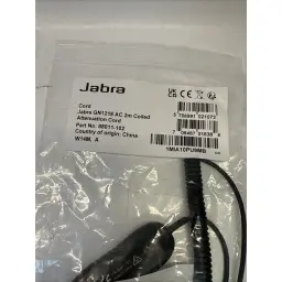 Câble pour casque Jabra GN1218 AC 2m QD vers RJ-9 Noir, contenu de la boîte: sachet transparent avec étiquette Jabra