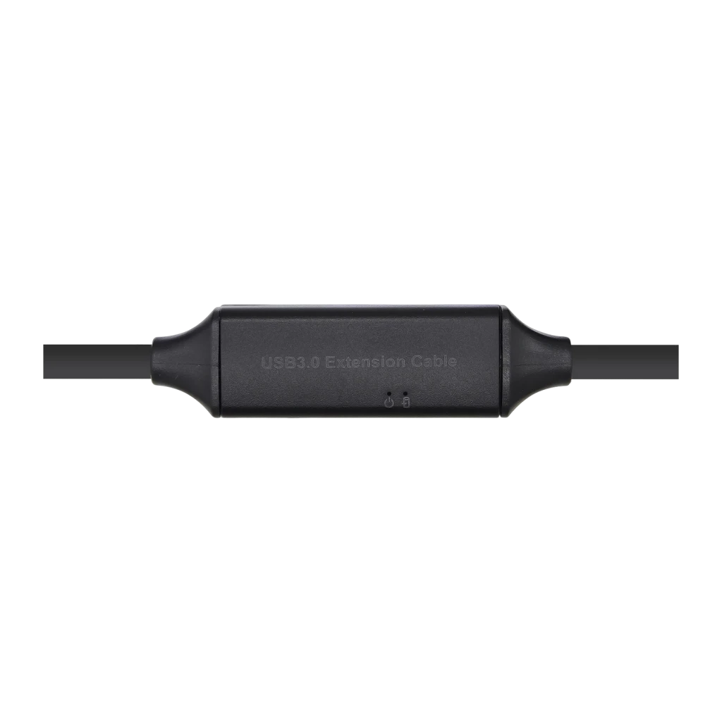 Câble USB AISENS 3.0 Prolongateur avec Amplificateur Type A Mâle/Femelle 10 m Noir, détail: boîtier amplificateur central