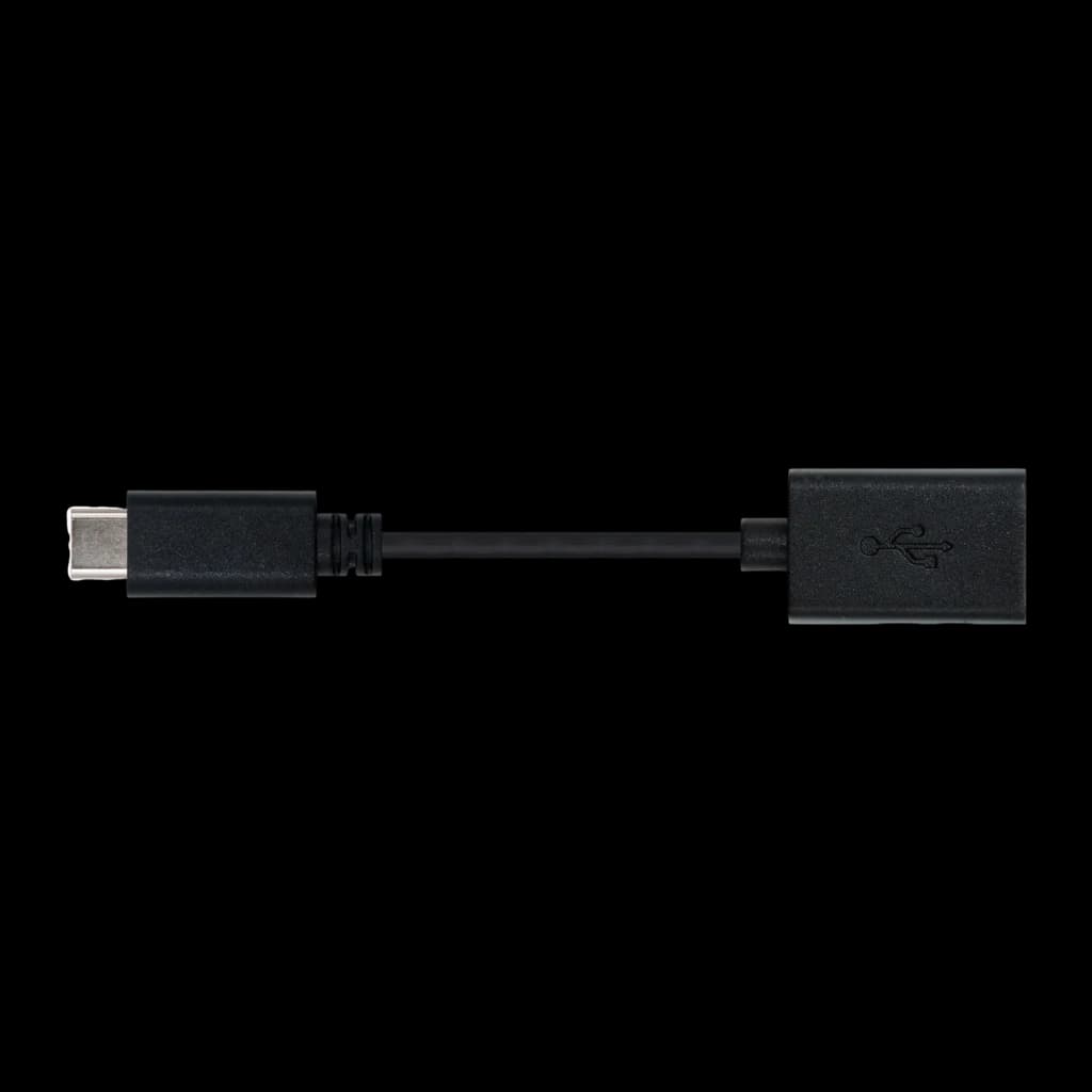 Cable Nanocable USB 2.0 Tipo C a Tipo A 0,15 m 3A USB-C a USB-A Negro, detalle: conector USB-C macho izquierda y USB-A