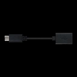 Cable Nanocable USB 2.0 Tipo C a Tipo A 0,15 m 3A USB-C a USB-A Negro, detalle: conector USB-C macho izquierda y USB-A