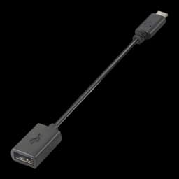 Cable Nanocable USB 2.0 Tipo C a Tipo A 0,15 m 3A USB-C a USB-A Negro, detalle: conector USB-C macho arriba y USB-A hembra