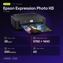 Impressora de jato de tinta Epson Expression Photo HD XP-15000 Preto - características