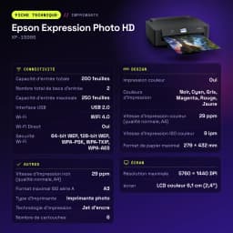 Impressora de jato de tinta Epson Expression Photo HD XP-15000 Preto - características