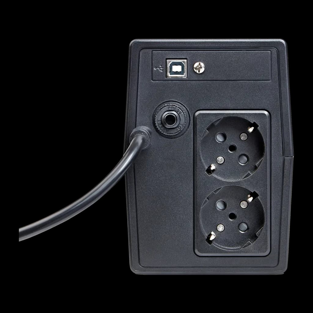 UPS Salicru SPS 900 One Linha Interativa 900VA 480W Preto, vista traseira: porta USB tipo B, 2 tomadas Schuko e cabo