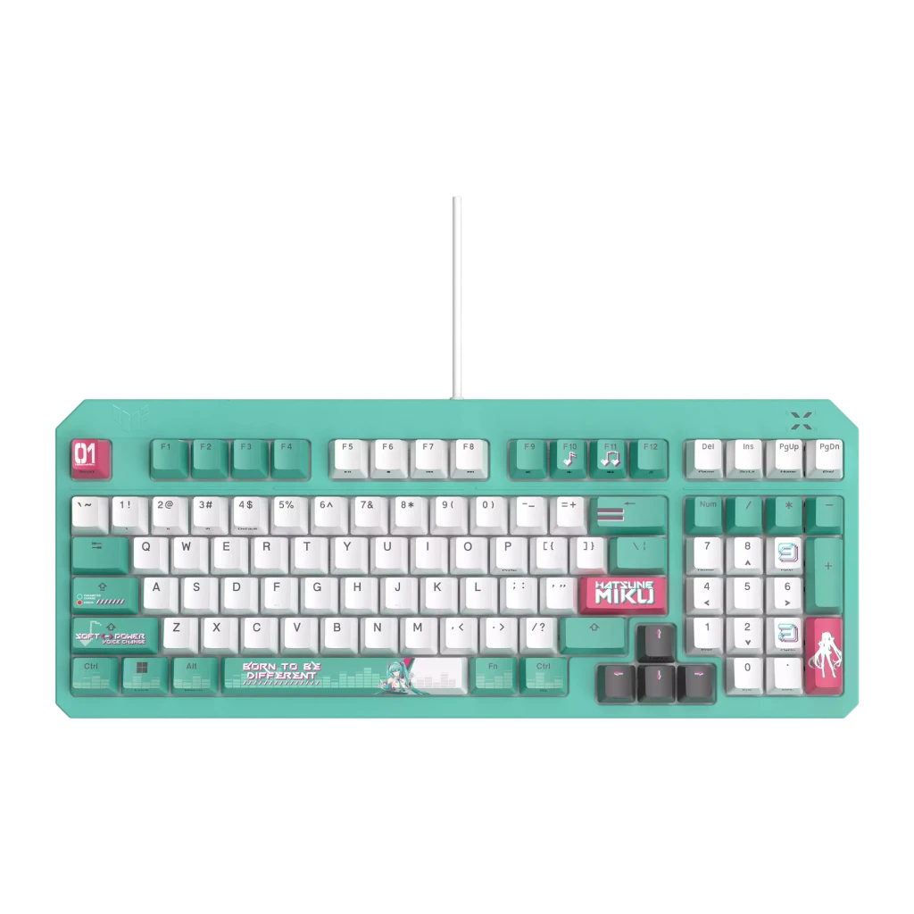 Teclado ASUS TUF Gaming K3 Gen II Hatsune Miku Edition Switch Optomecánico Turquesa