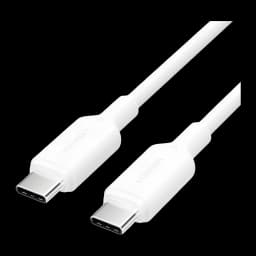 Cable usb Vention TRCWF USB-C a USB-C 2.0 1m 60W Blanco, vista frontal: dos conectores USB-C blancos con logo Vention
