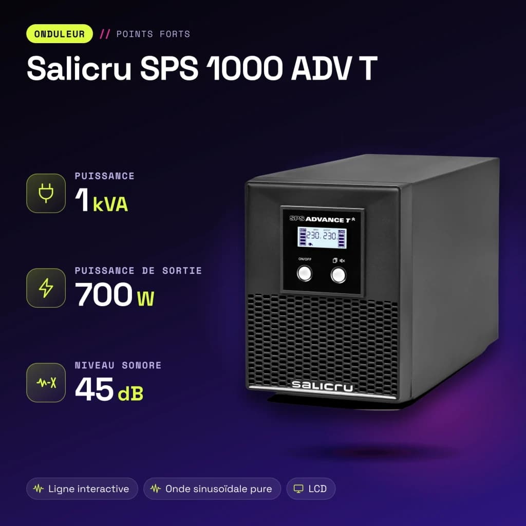 UPS Salicru SPS 1000 ADV T Linha Interativa 1000VA 700W Preto - características