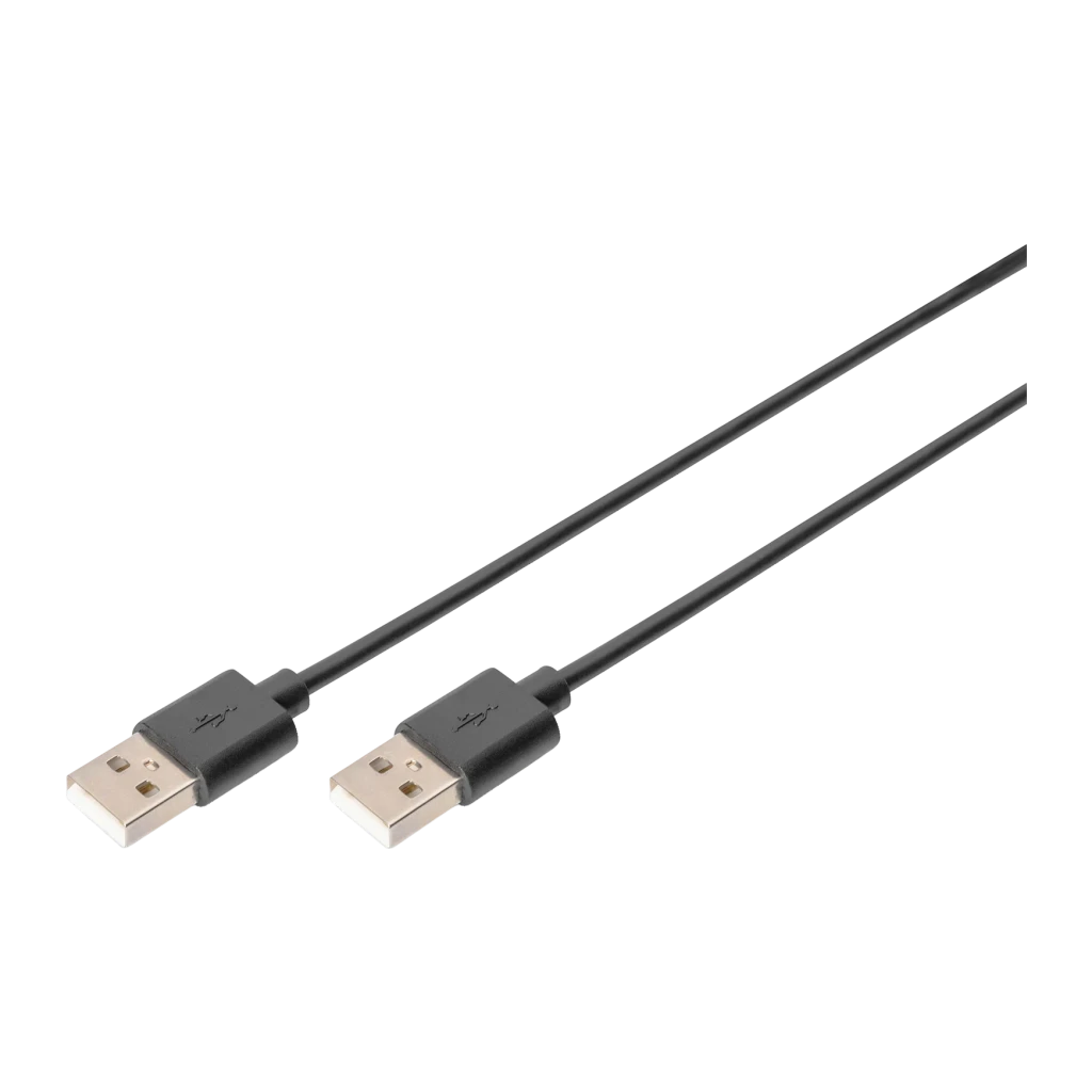 Cable USB 2.0 Digitus USB-A a USB-A Macho de 1,8m en color negro para transferencia de datos y carga