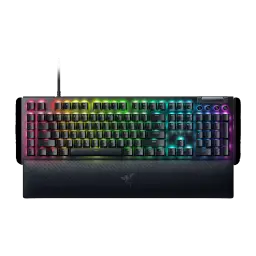 Teclado Gaming Razer BlackWidow V4 QWERTY US Mecánico Razer Amarillo RGB Negro, vista frontal: iluminación RGB multicolor