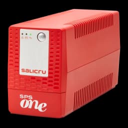 UPS Salicru SPS 900 ONE IEC Linha Interativa 900VA 480W, vista frontal: carcaça vermelha com painel de LEDs indicadores