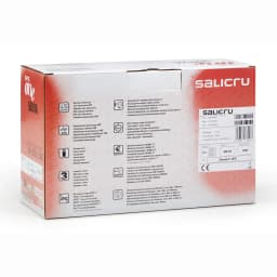 UPS Salicru SPS 900 ONE IEC Linha Interativa 900VA 480W, conteúdo da caixa: lateral traseira com especificações técnicas