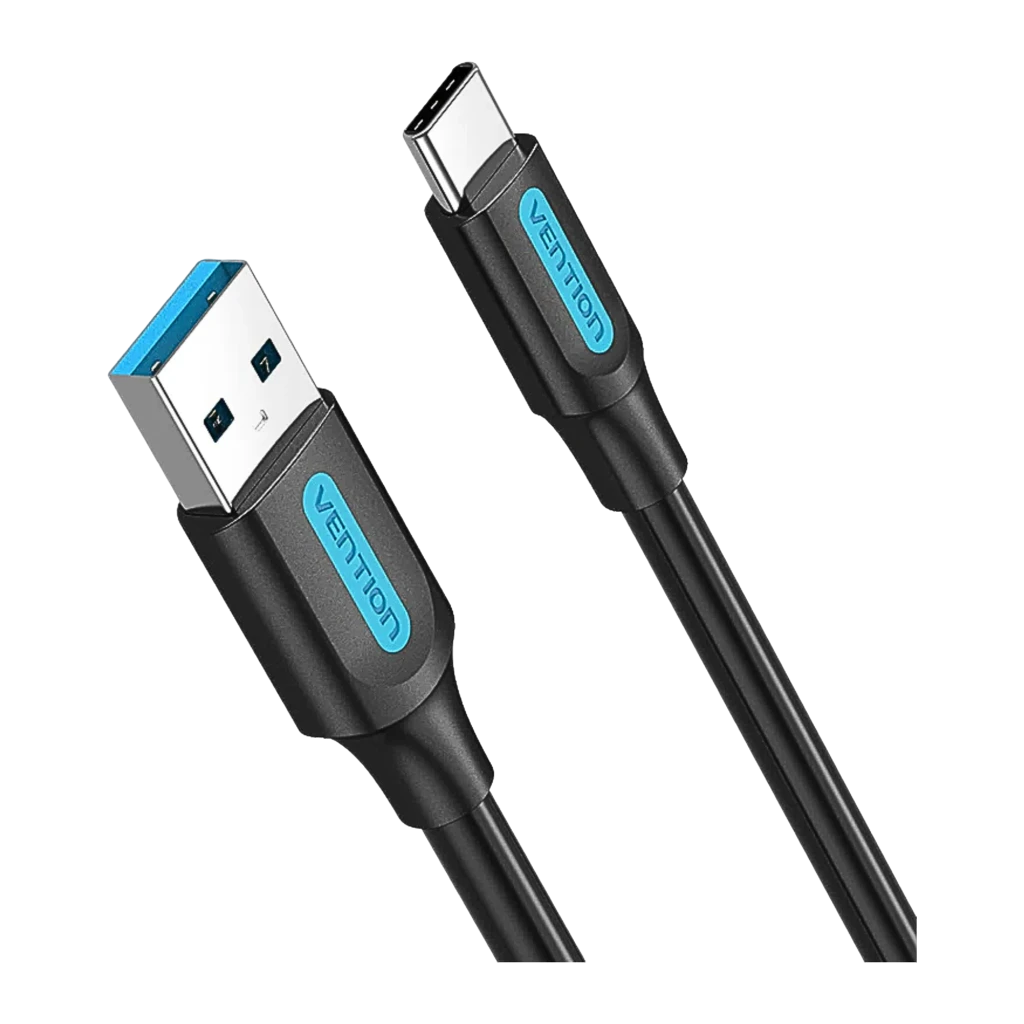 Cable USB Vention COZBD USB-A a USB-C 3.2 Gen 1 de 0,5 m en color negro para transferencia de datos y carga