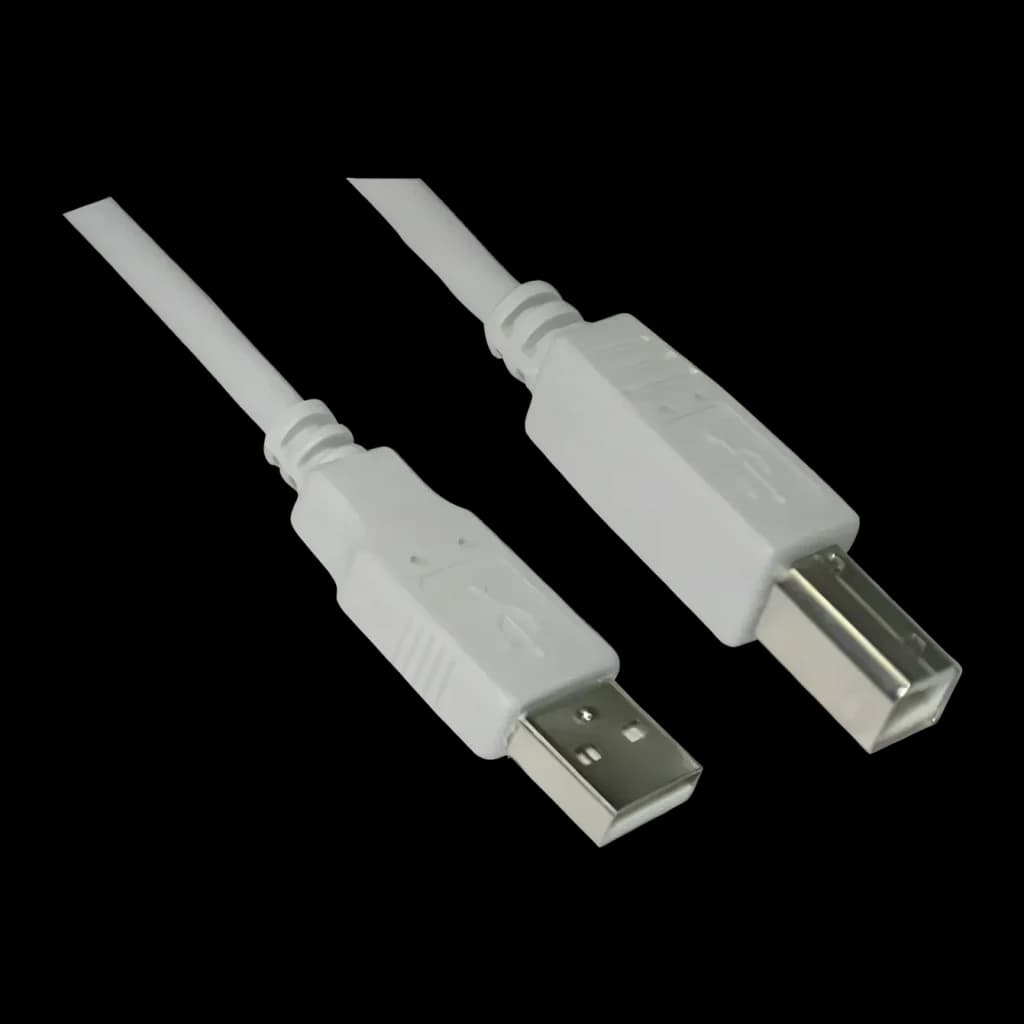 Câble Nanocable USB 2.0 Type A/M-B/M Imprimante 1,8 m Beige, détail: connecteurs type A et type B visibles en gros plan
