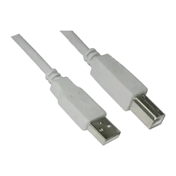 Câble Nanocable USB 2.0 Type A/M-B/M Imprimante 1,8 m Beige, détail: connecteurs type A et type B visibles en gros plan