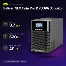 UPS Salicru SLC Twin Pro 2 700VA Schuko Dupla conversão (Online) Preto - características