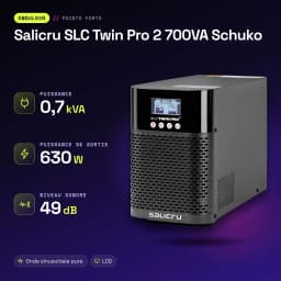UPS Salicru SLC Twin Pro 2 700VA Schuko Dupla conversão (Online) Preto - características