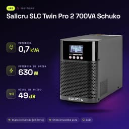 UPS Salicru SLC Twin Pro 2 700VA Schuko Dupla conversão (Online) Preto - características