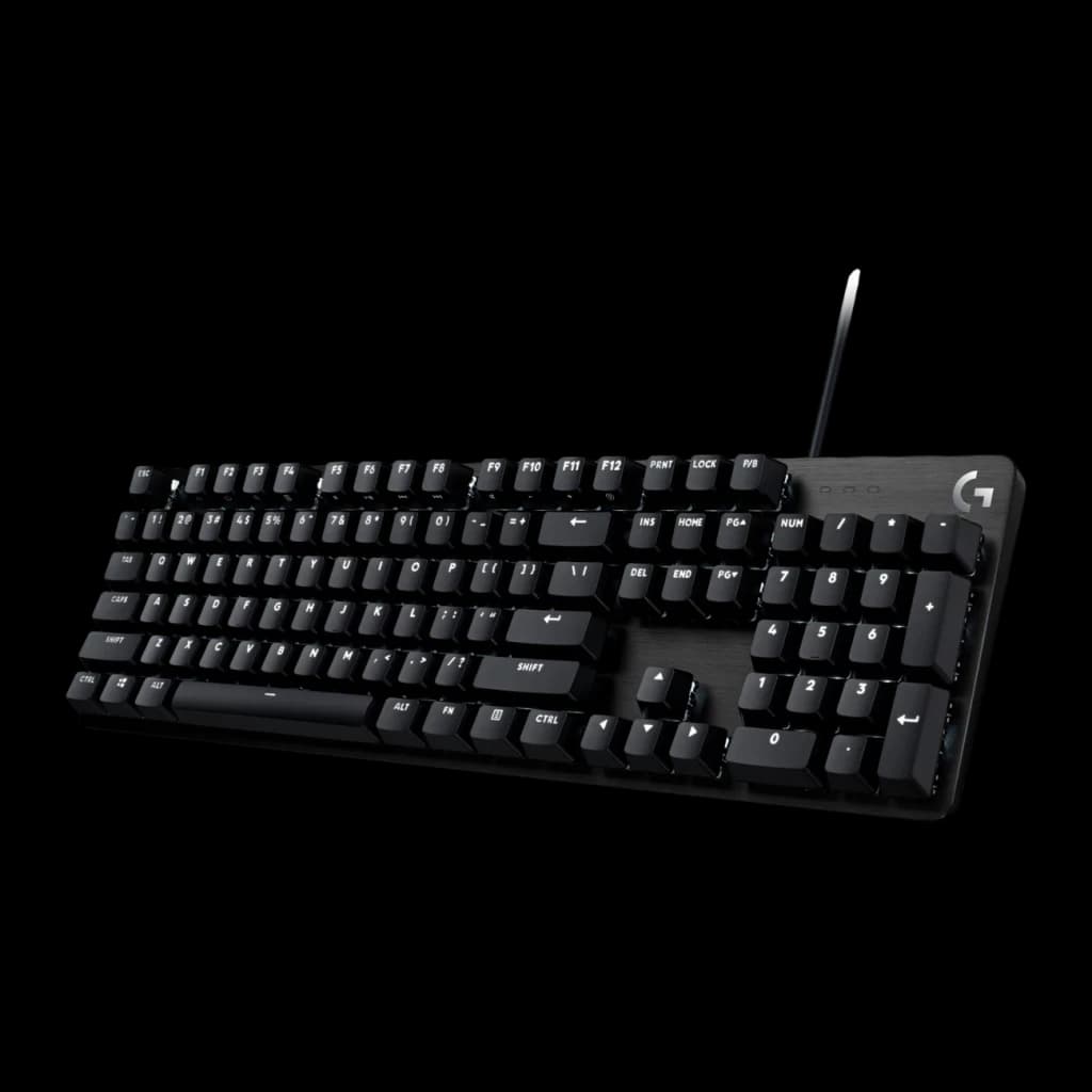 Teclado Gaming Logitech G413 SE Mecánico Logitech Tactile LED Blanco Negro, vista frontal: teclas negras con leyendas