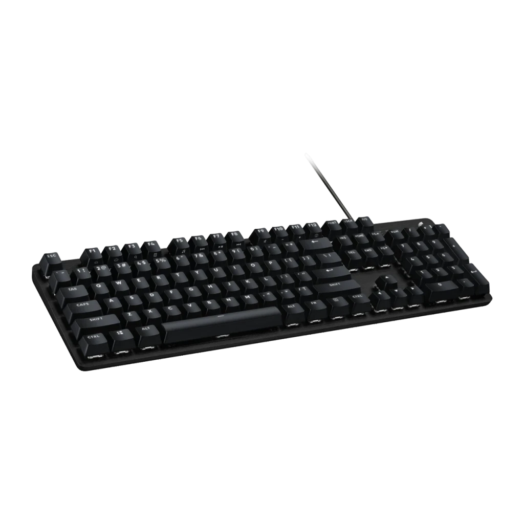 Teclado Gaming Logitech G413 SE Mecánico Logitech Tactile LED Blanco Negro, detalle: vista en ángulo de teclas mecánicas