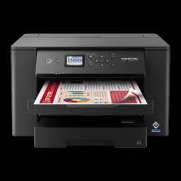 Impresora de inyección Epson WorkForce WF-7310DTW Tinta Negro, vista frontal: pantalla LCD, panel de control y bandeja