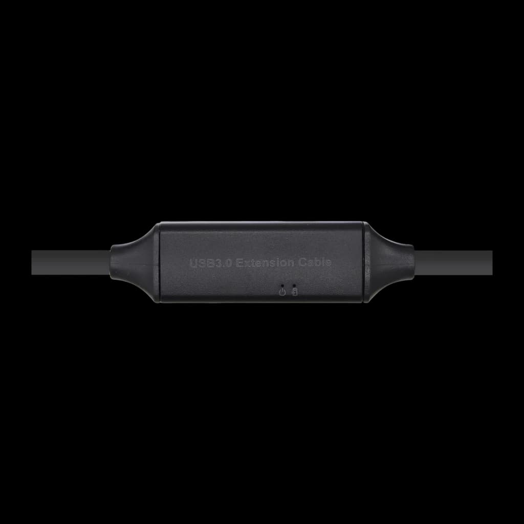 AISENS Câble USB 3.0 avec Amplificateur Type A Mâle/Femelle 15m Noir, détail: boîtier amplificateur noir avec texte USB3.0