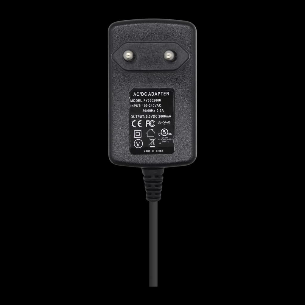 AISENS Câble USB 3.0 avec Amplificateur Type A Mâle/Femelle 15m Noir, détail: adaptateur AC/DC verso avec étiquette