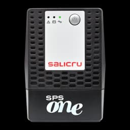 SAI Salicru SPS 700 ONE Línea Interactiva 700VA 360W Negro, detalle frontal: panel con LEDs de estado, botón de encendido