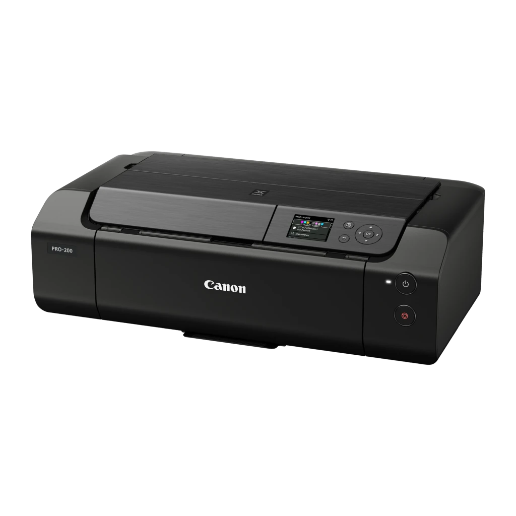 Impressora fotográfica Canon PIXMA PRO-200 A3+ Não multifunções Tinta Preto, vista frontal: corpo preto com ecrã LCD
