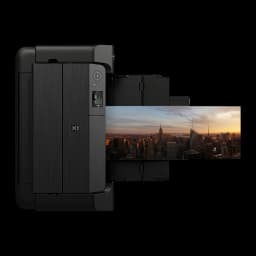 Impressora fotográfica Canon PIXMA PRO-200 A3+ Não multifunções Tinta Preto, detalhe: impressão panorâmica de cidade a sair