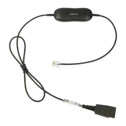 Câble adaptateur pour casques Jabra GN 1216 QD vers RJ9 Droit Avaya 9600/1600 Noir, vue de face: câble noir avec module