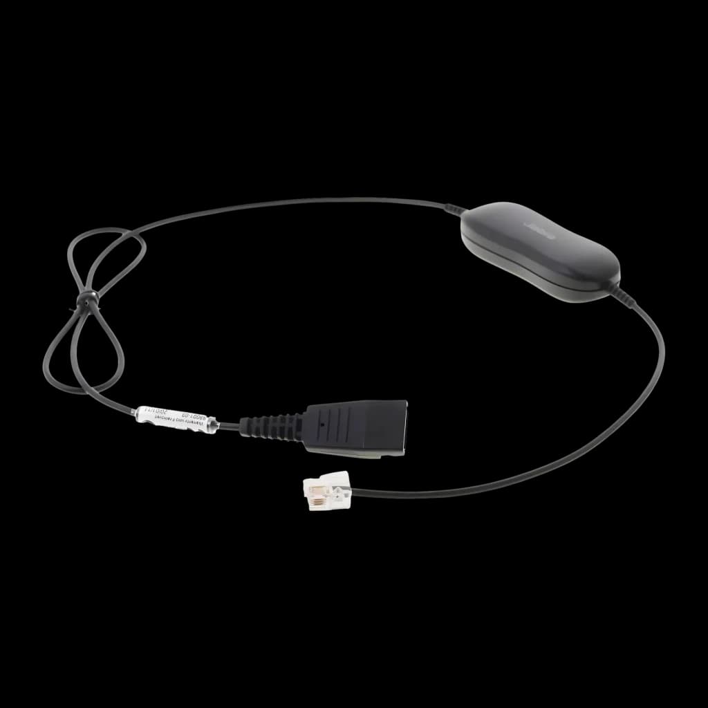 Câble adaptateur pour casques Jabra GN 1216 QD vers RJ9 Droit Avaya 9600/1600 Noir, détail: connecteur QD, fiche RJ9