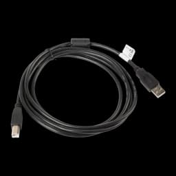 Cable usb Lanberg USB-A 2.0 a USB-B Macho/Macho con Ferrita 1.8m Negro, detalle: cable enrollado con ferrita, conector USB-A