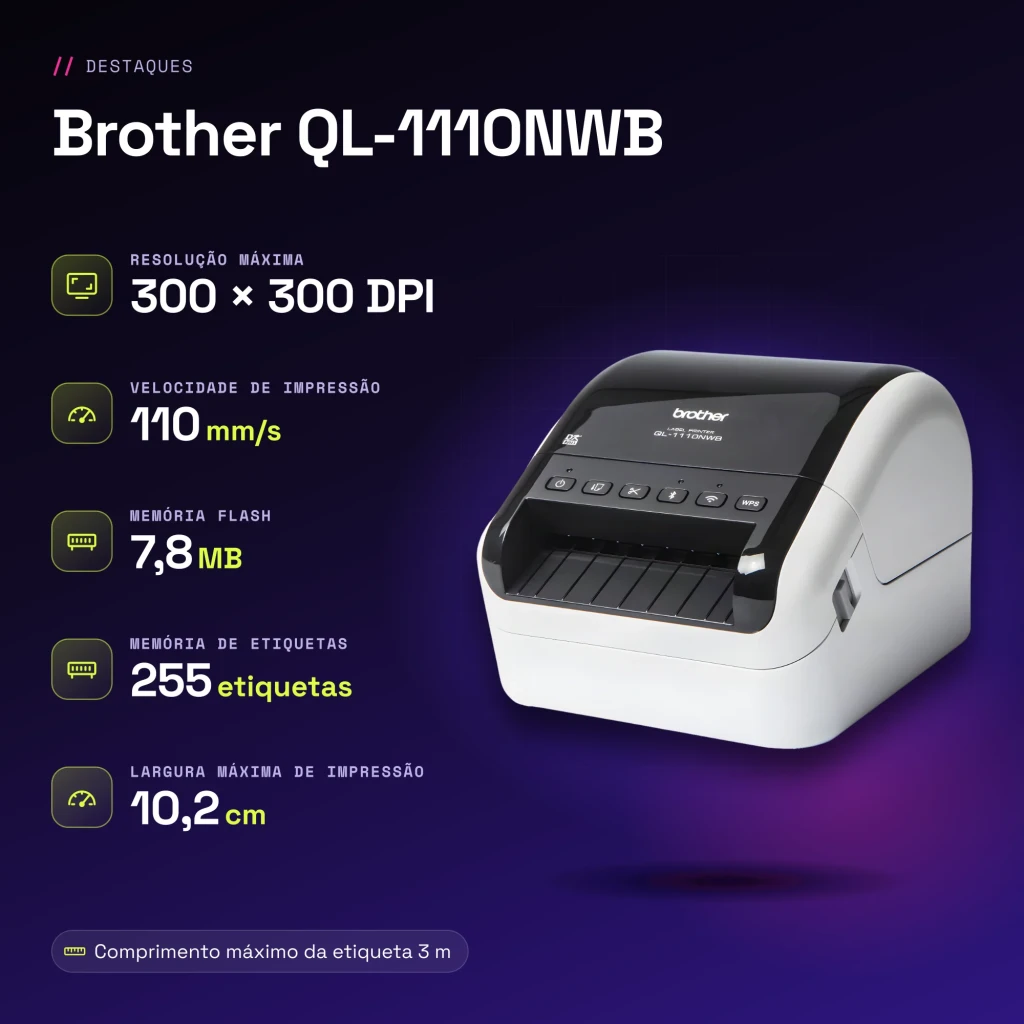 Impresora de etiquetas Brother QL-1110NWBc Monocromo WiFi Bluetooth - características