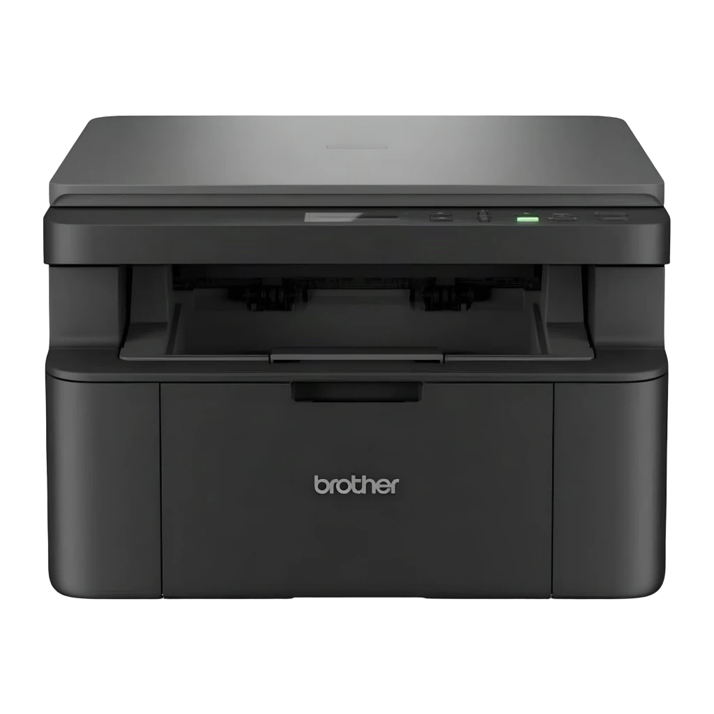 Imprimante Brother DCP-L1640W Multifonction Laser Monochrome Noir, vue de face: panneau de commande avec boutons et voyant