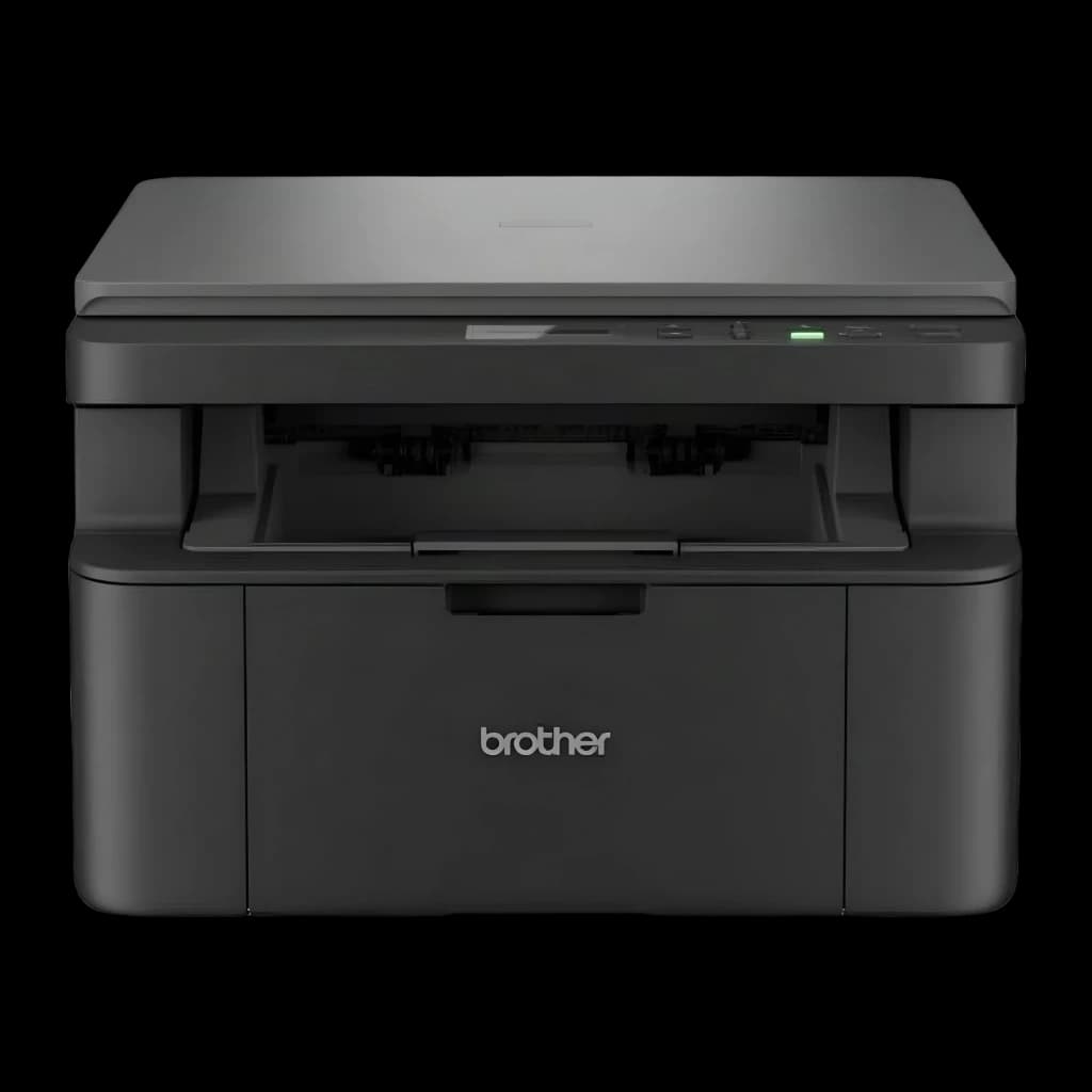 Imprimante Brother DCP-L1640W Multifonction Laser Monochrome Noir, vue de face: panneau de commande avec boutons et voyant