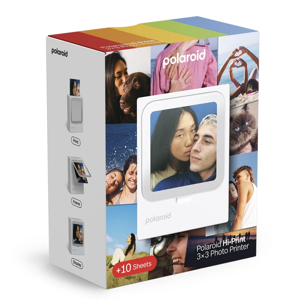 Impresora fotográfica Polaroid Hi-Print 3x3 Sublimación Bluetooth Blanco, contenido de la caja: caja con impresora, modos