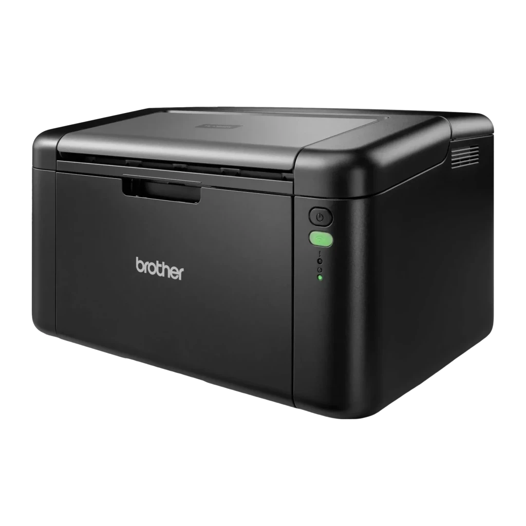 Impresora Brother HL-L1242W Láser Monocromo WiFi Dúplex Manual Negro, detalle: vista lateral con botones de encendido