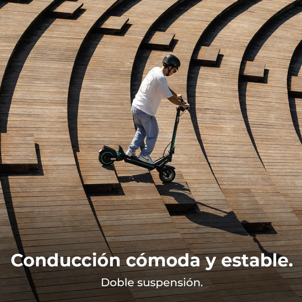 Patinete Eléctrico Cecotec Bongo Y65 Connected 500W 65km 25km/h 10 pulgadas Negro/Verde Azulado, uso: rider con casco