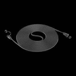 Câble d'extension d'antenne Segway Navimow Noir X3A02E, détail: câble enroulé en spirale avec deux connecteurs filetés