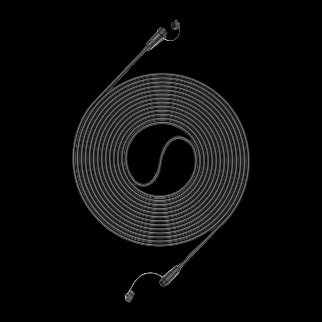 Câble d'extension d'antenne Segway Navimow Noir X3A02E, détail: câble enroulé en spirale avec deux connecteurs filetés