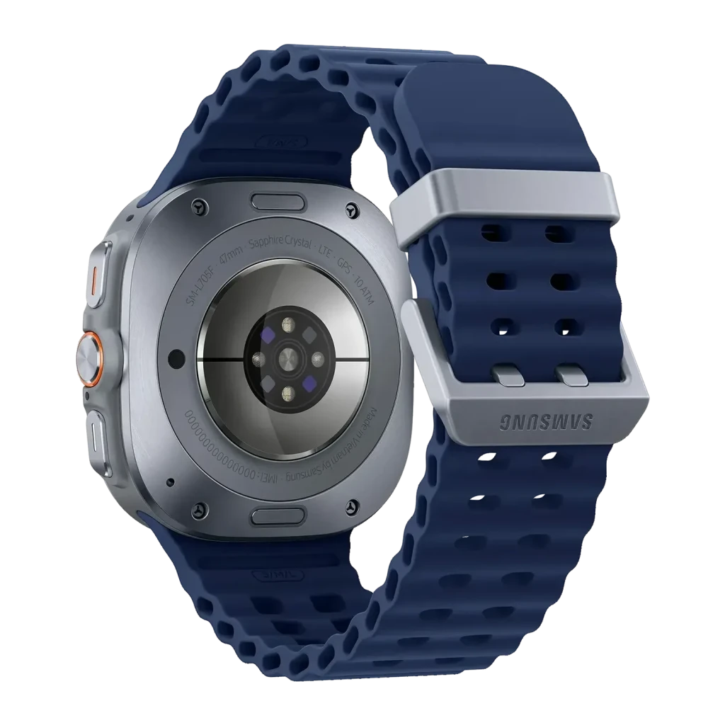 Samsung Galaxy Watch Ultra 47mm 64GB LTE eSIM Azul Titanio Tensión arterial, vista trasera: sensor de salud circular, correa