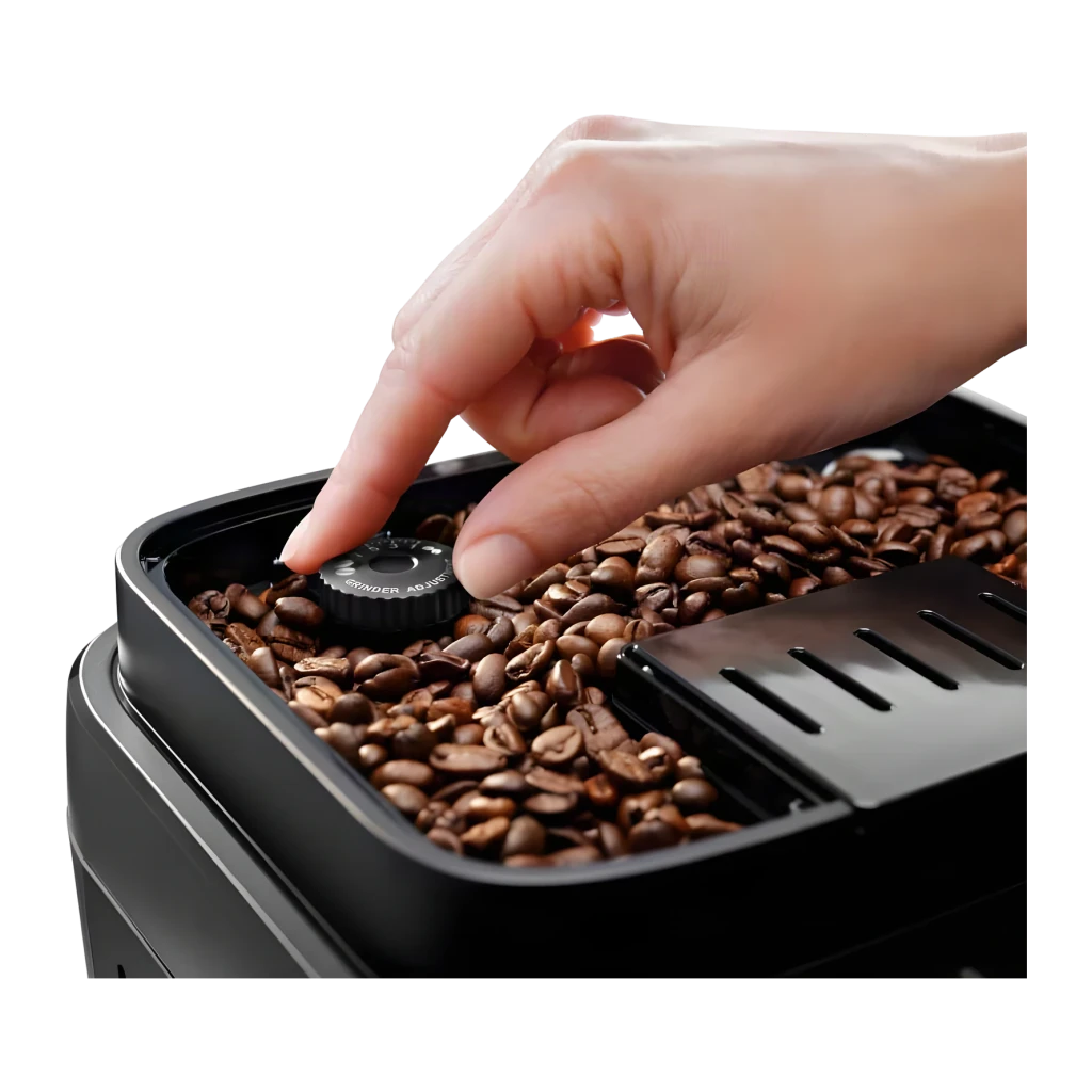 Cafetera Superautomática De'Longhi Magnifica Evo Next 1,8L Molinillo integrado Negro ECAM310.60.B, detalle: mano ajustando
