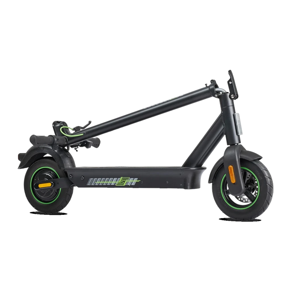 Patinete Eléctrico Acer ES Series 3 Advance AES023 350W 25km 20km/h Negro, detalle lateral: patinete plegado, ruedas con aro