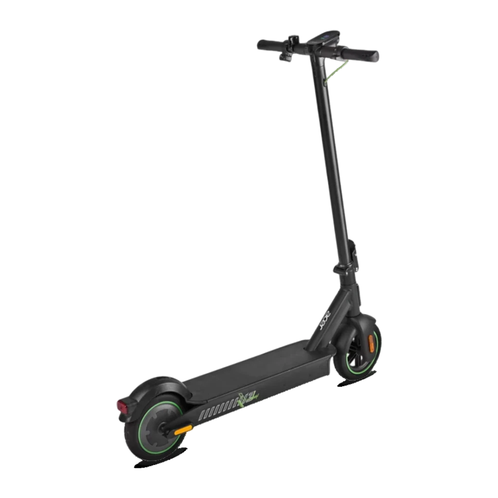 Patinete Eléctrico Acer ES Series 3 Advance AES023 350W 25km 20km/h Negro, vista trasera: manillar, deck y ruedas con aro