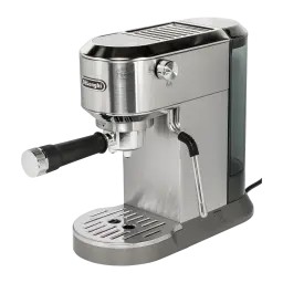 Machine Expresso De'Longhi Dedica Duo 1,1L Buse vapeur manuelle Café moulu et dosettes ESE Argent EC890.M, vue de face