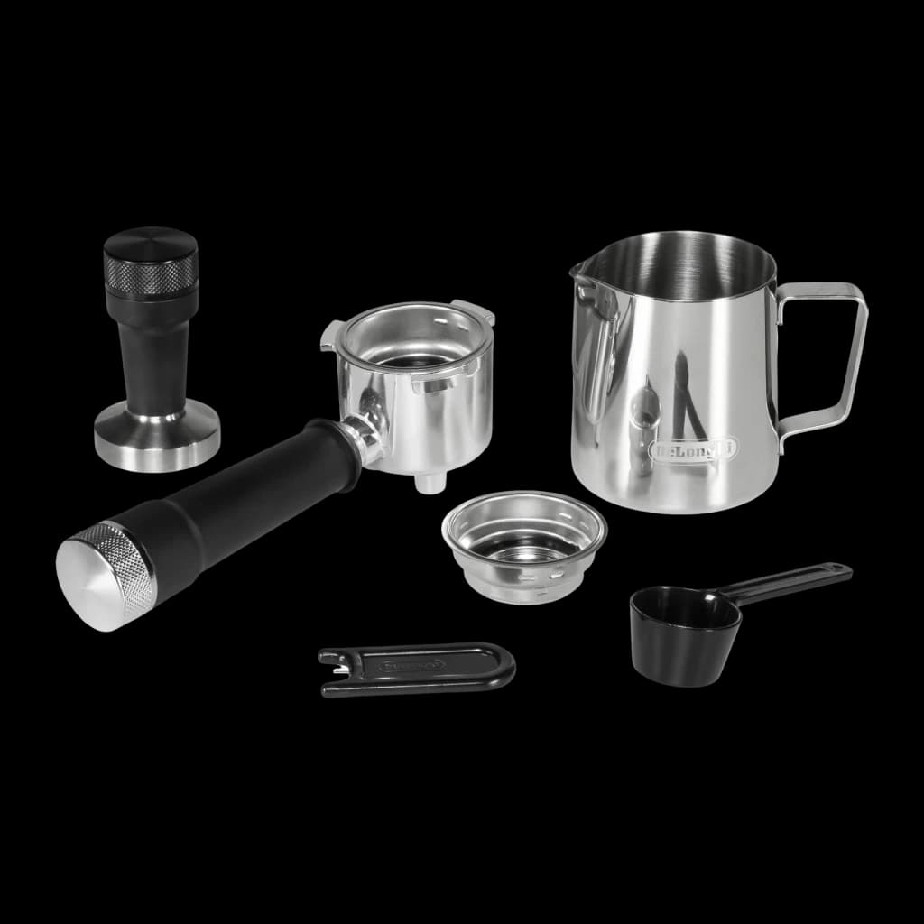 Machine Expresso De'Longhi Dedica Duo 1,1L Buse vapeur manuelle Café moulu et dosettes ESE Argent EC890.M, détail