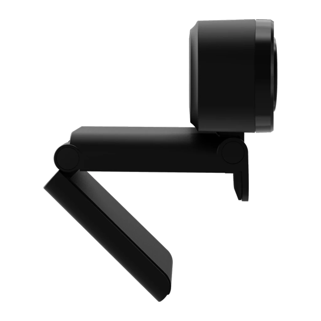 Webcam eMeet C960 Full HD 1080p Noir, détail latéral: objectif circulaire et support articulé pliable