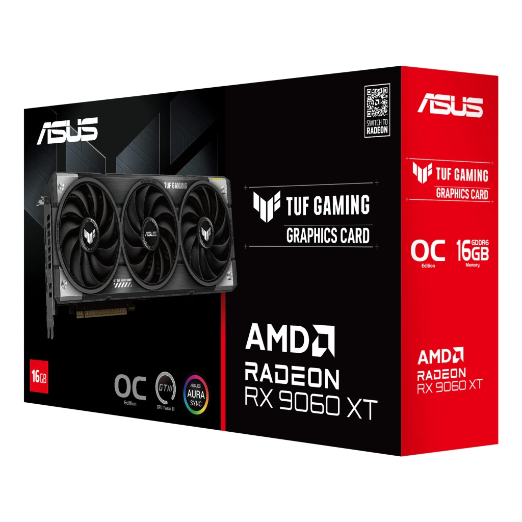ASUS TUF Gaming Radeon RX 9060 XT OC 16GB GDDR6 Negro