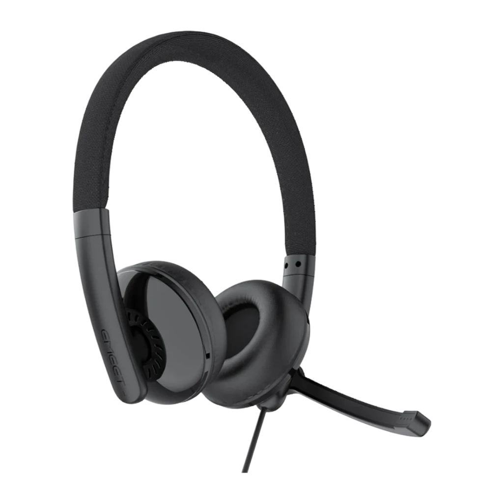 Casque eMeet GeniusCall HS50 Réduction de Bruit ENC Supra-Aural USB-C/USB-A Noir, détail: arceau rembourré, coussinets